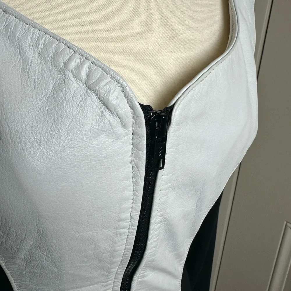 LEATHER BY WILSON Rare 1980s vintage dress size small - Picture 5 of 10